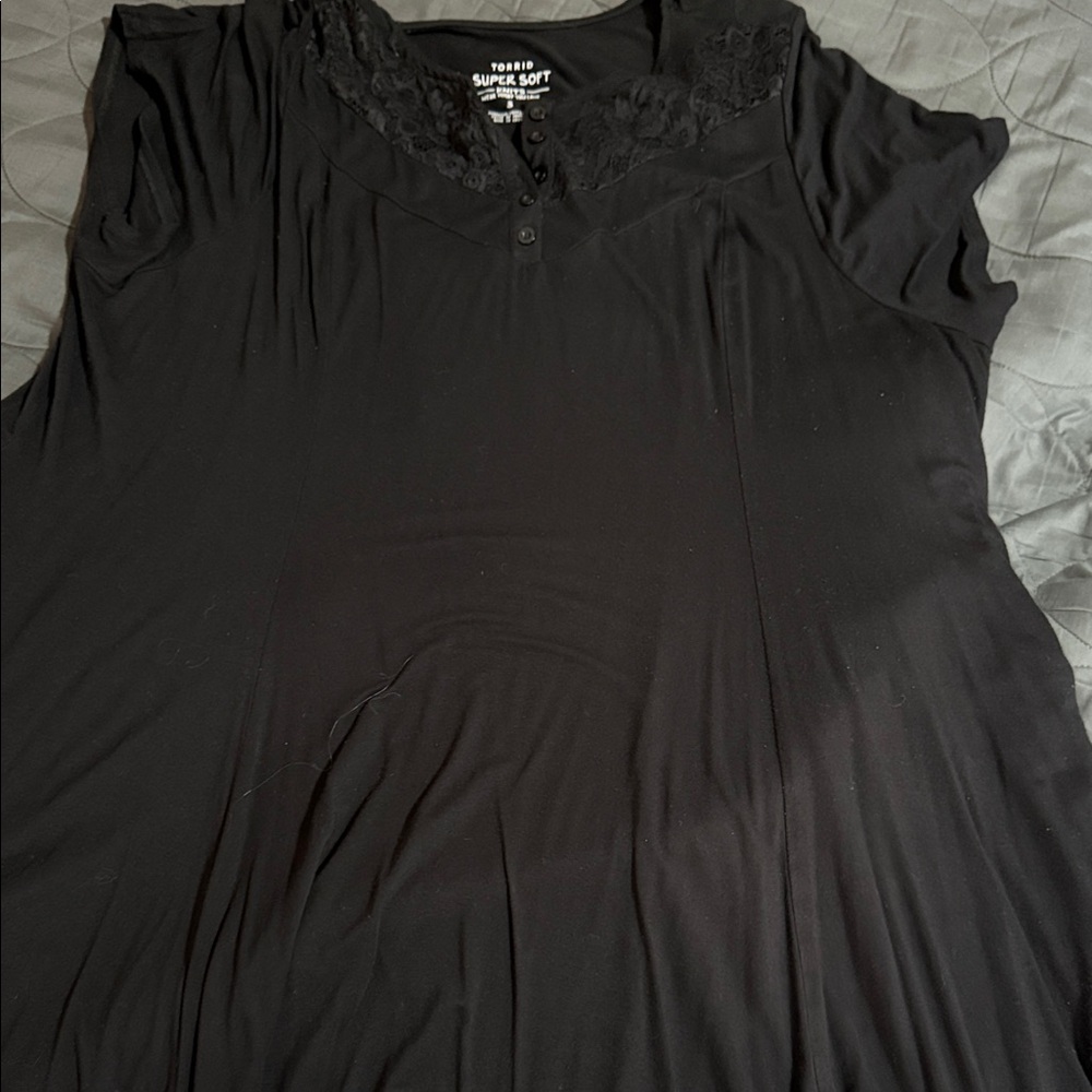 Torrid Black Mini Dress with Lace Detail